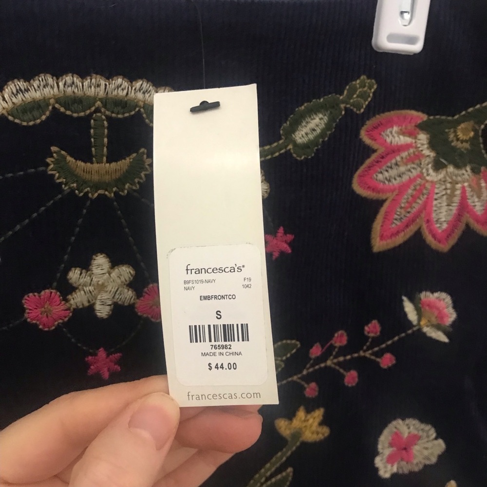NWT Francesca’s Harper Heritage Corduroy Embroider - Picture 7 of 11